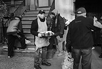 Soup Kitchen : St Luke's Lutheran Church : Hell's Kitchen : Food queues : Food lines : Hell's Kitchen : Streetlife, New York, Photo by Richard Moore